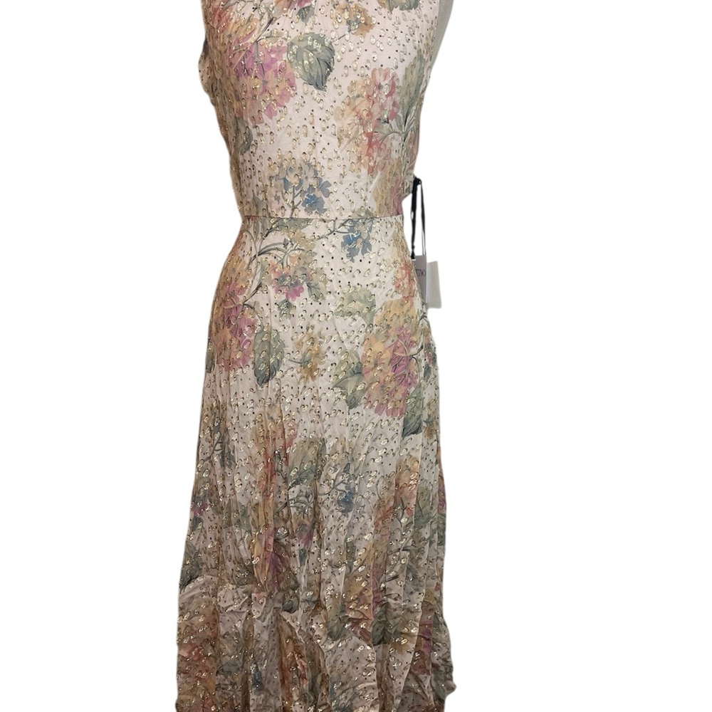 RED VALENTINO Cutout metallic floral chiffon midi dress - Picture 7 of 13